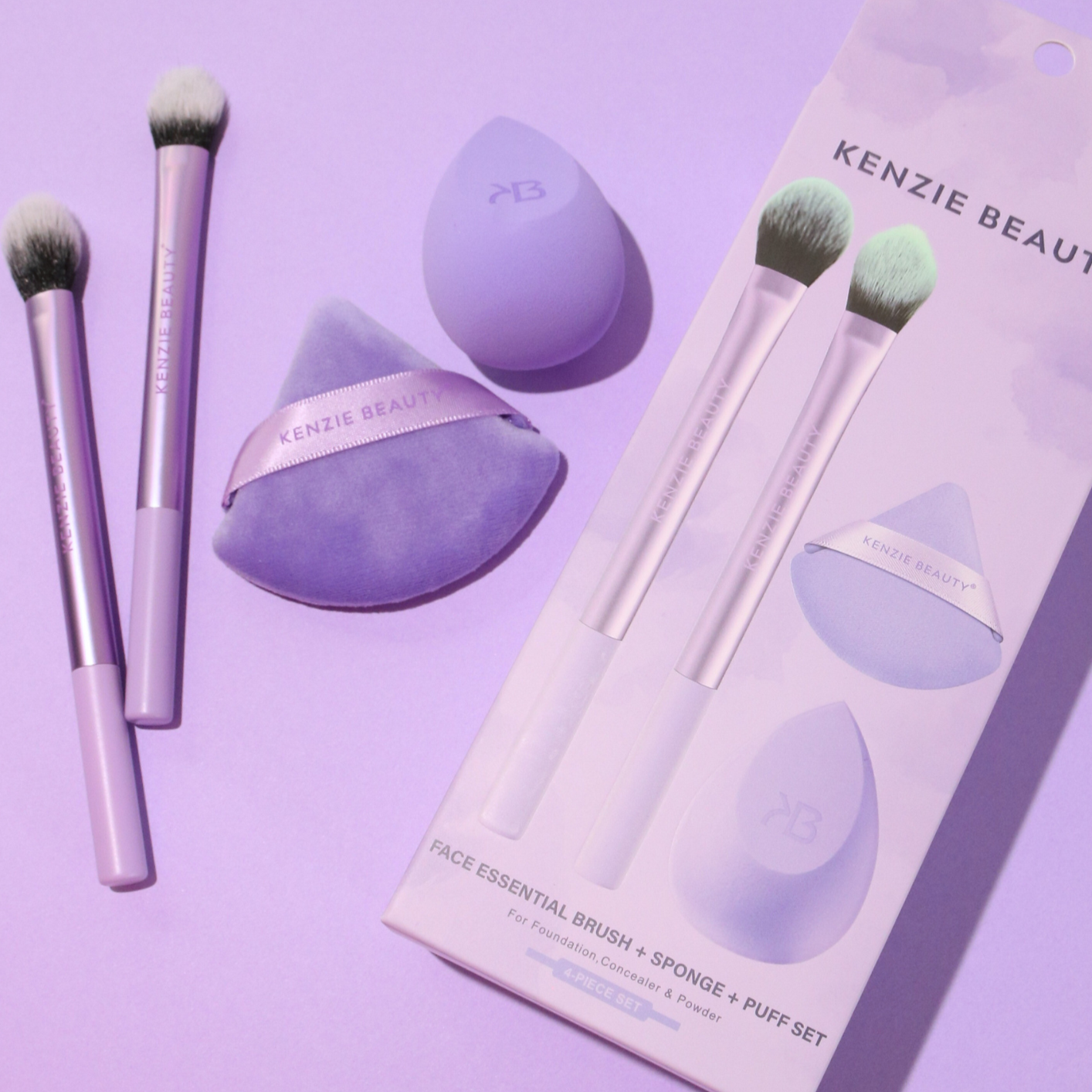 #1B FACE ESSENTIAL BRUSH + SPONGE + PUFF SET