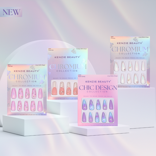 CHROMIUM & CHIC DESIGN PRESS-ON NAILS SET