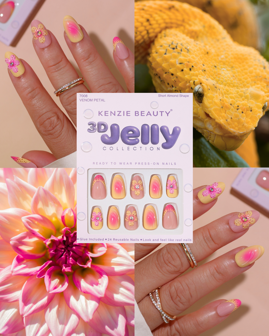 #0 NEW 3D JELLY PRESS-ON NAILS COLLECTION