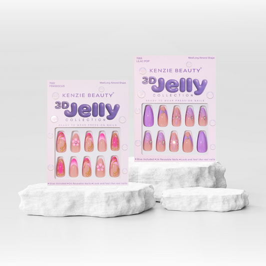 #0N NEW 3D JELLY PRESS-ON NAILS