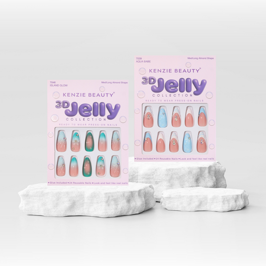 #0N NEW 3D JELLY PRESS-ON NAILS